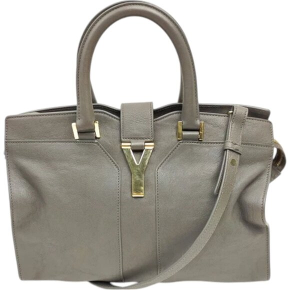 612444BR (X6) YVES Saint Laurent Crossbody Bag Gray Leather - Picture 1 of 9